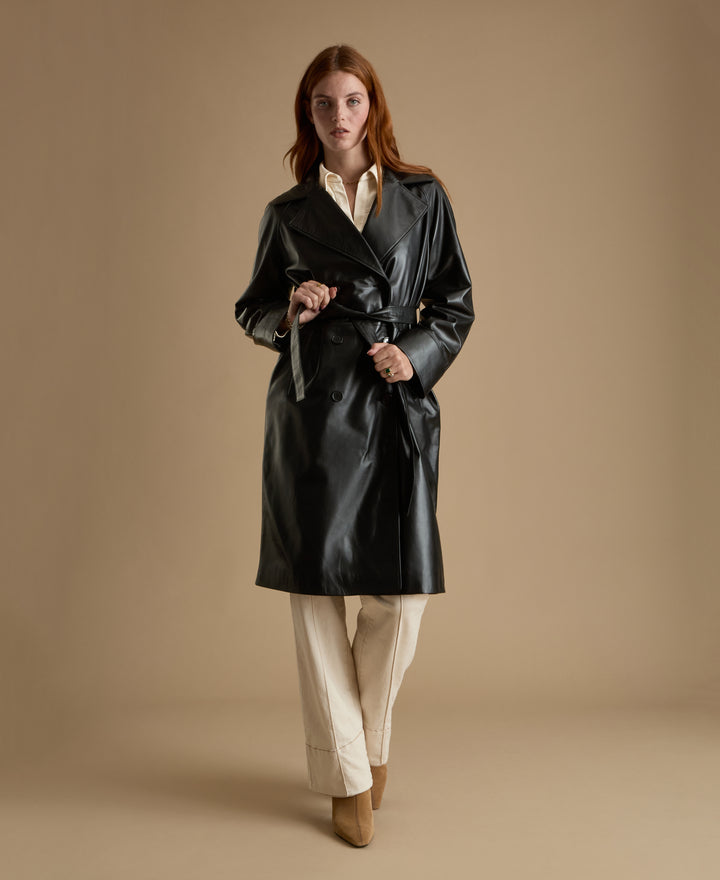 Sloane Leather Trench Coat