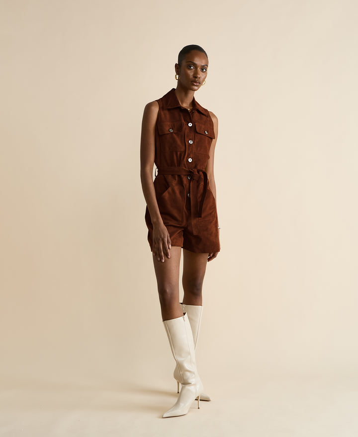 Alina Suede Romper