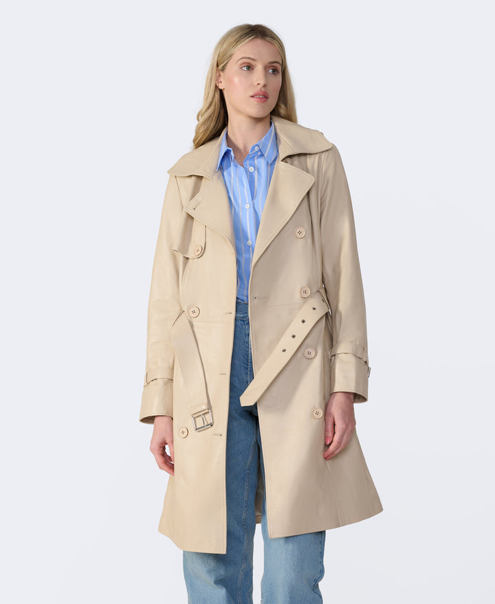 Soho Leather Trench Coat