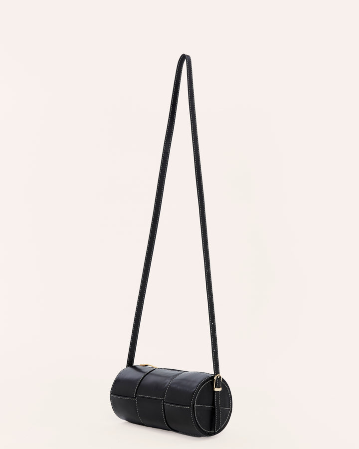Harley Black Woven Leather Handbag