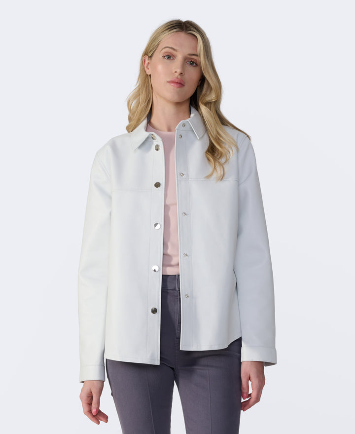 Frankie Leather Shirt Jacket