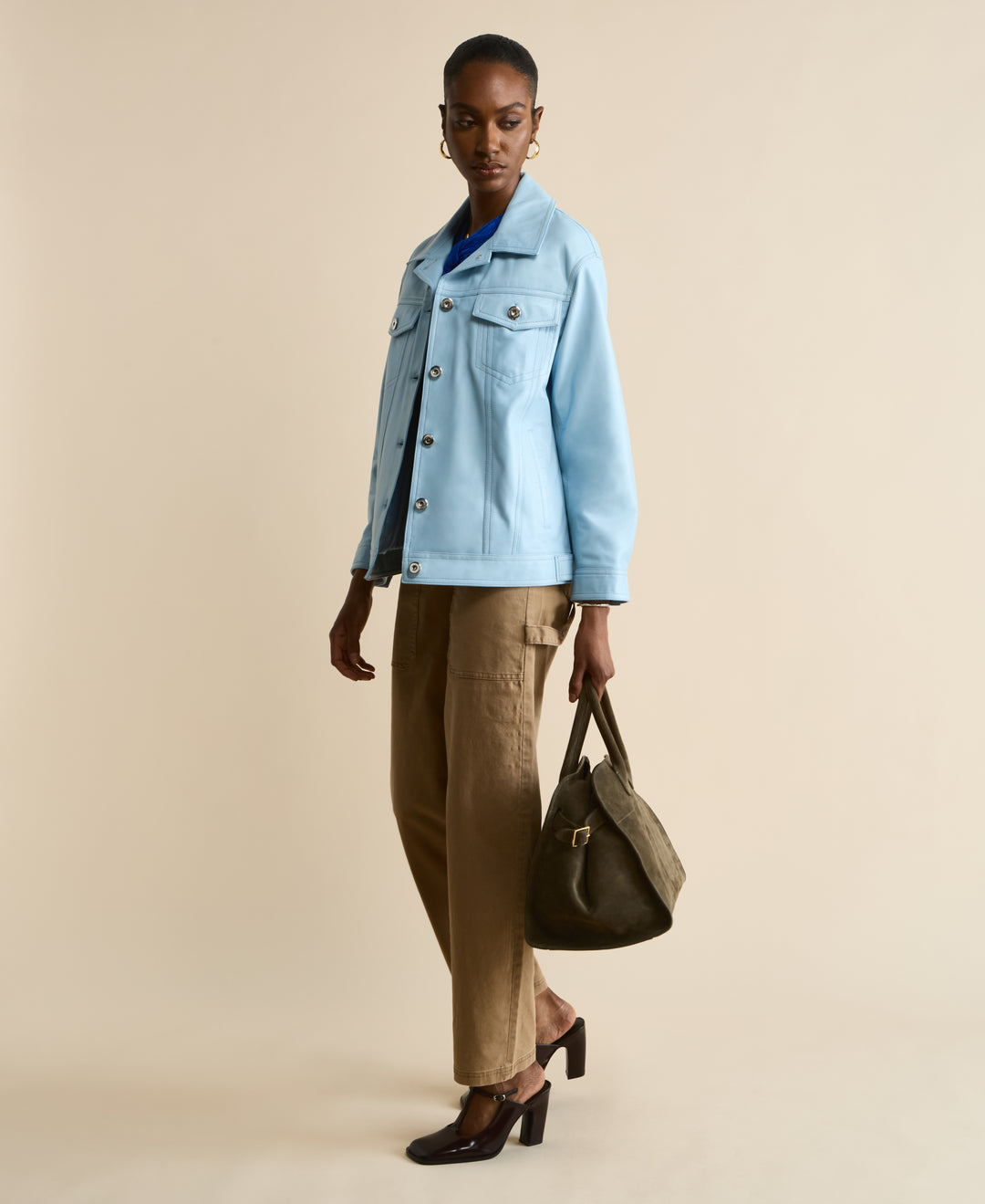 Bobbie Leather Shirt Jacket