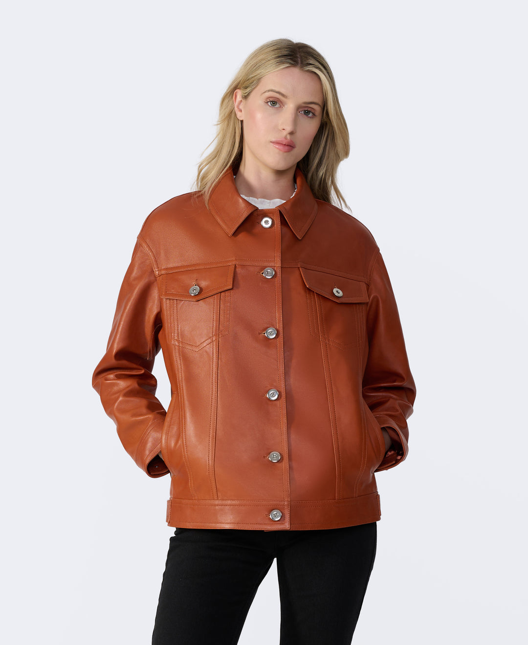 Bobbie Leather Shirt Jacket