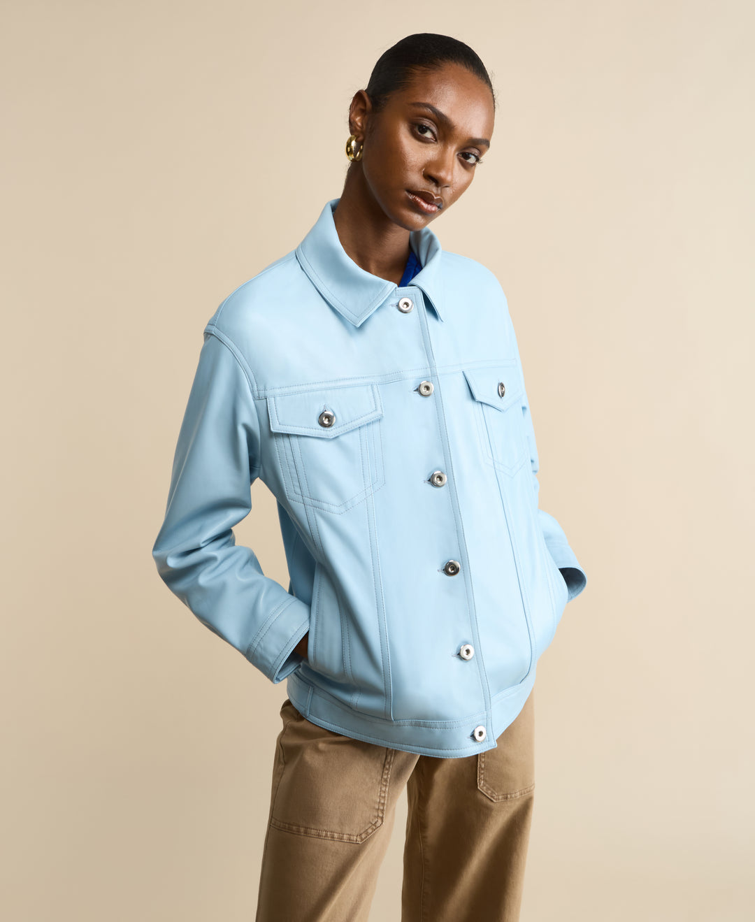 Bobbie Leather Shirt Jacket