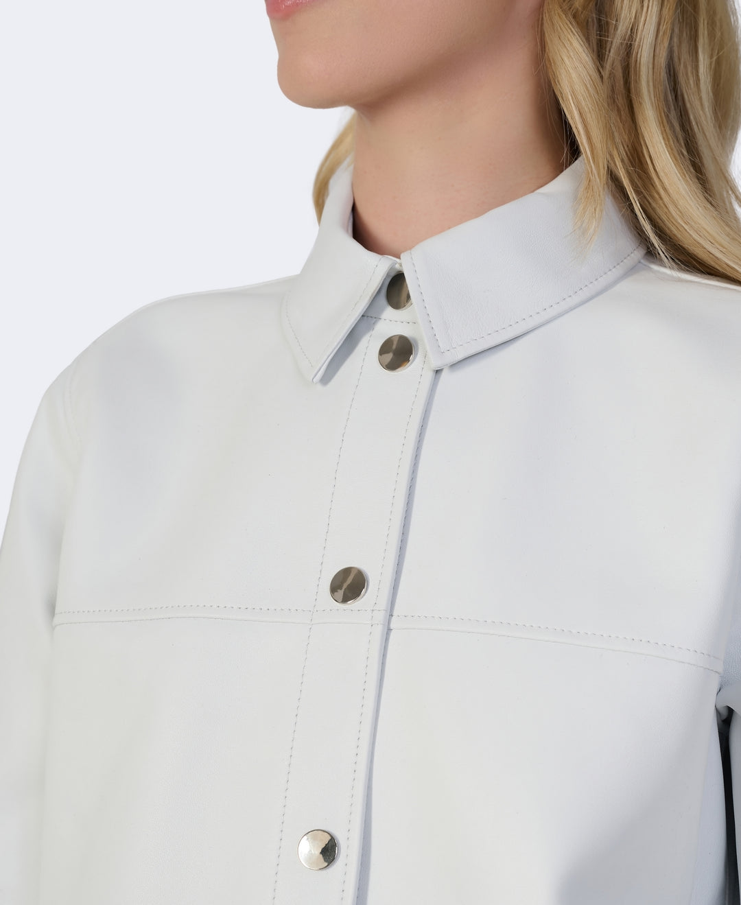 Frankie Leather Shirt Jacket