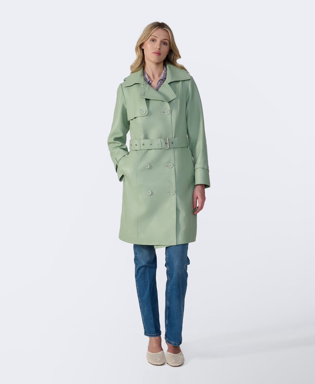Soho Leather Trench Coat