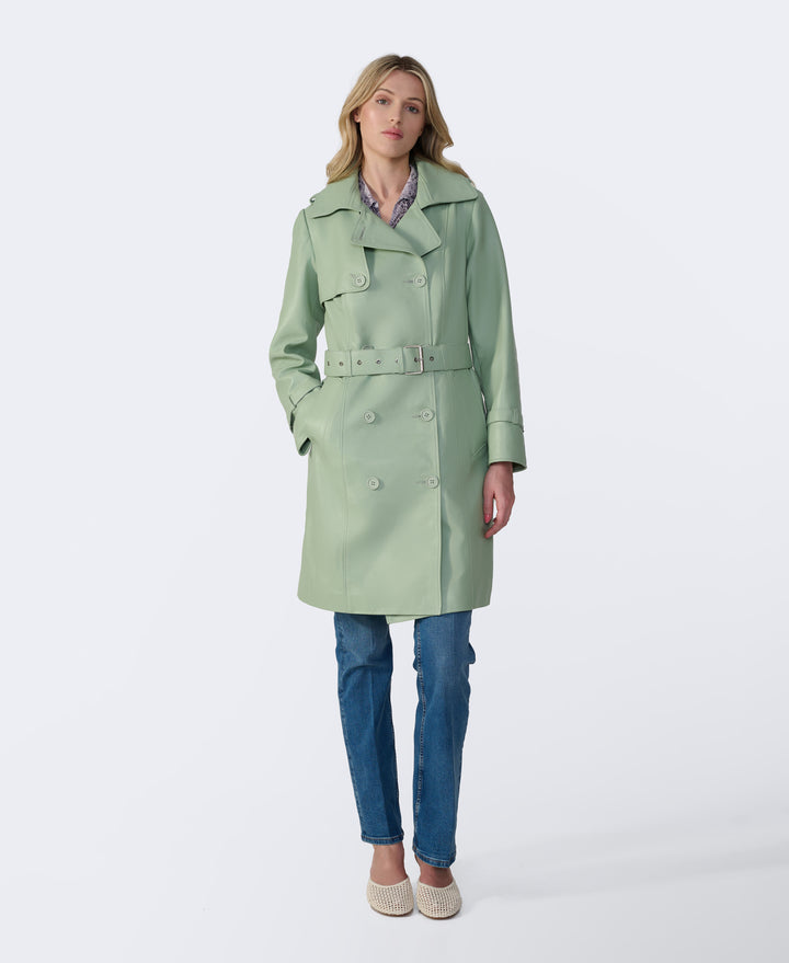 Soho Leather Trench Coat