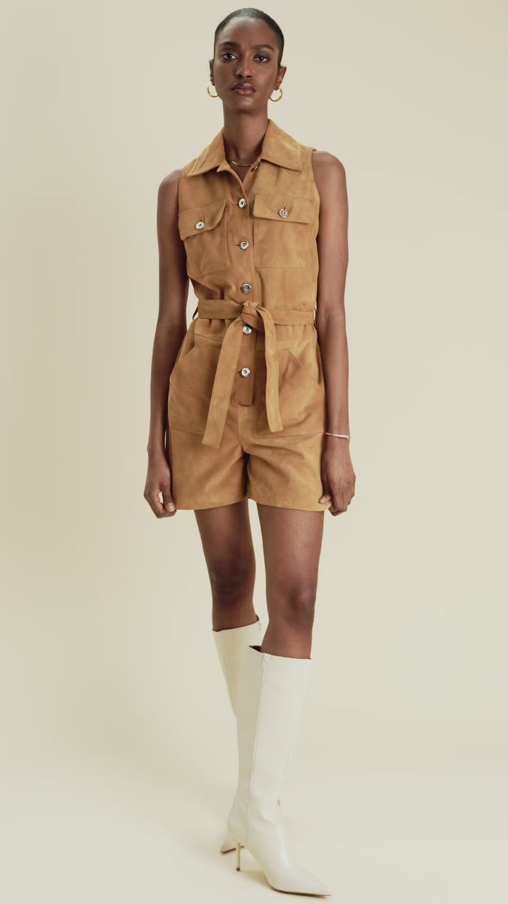 Alina Suede Romper