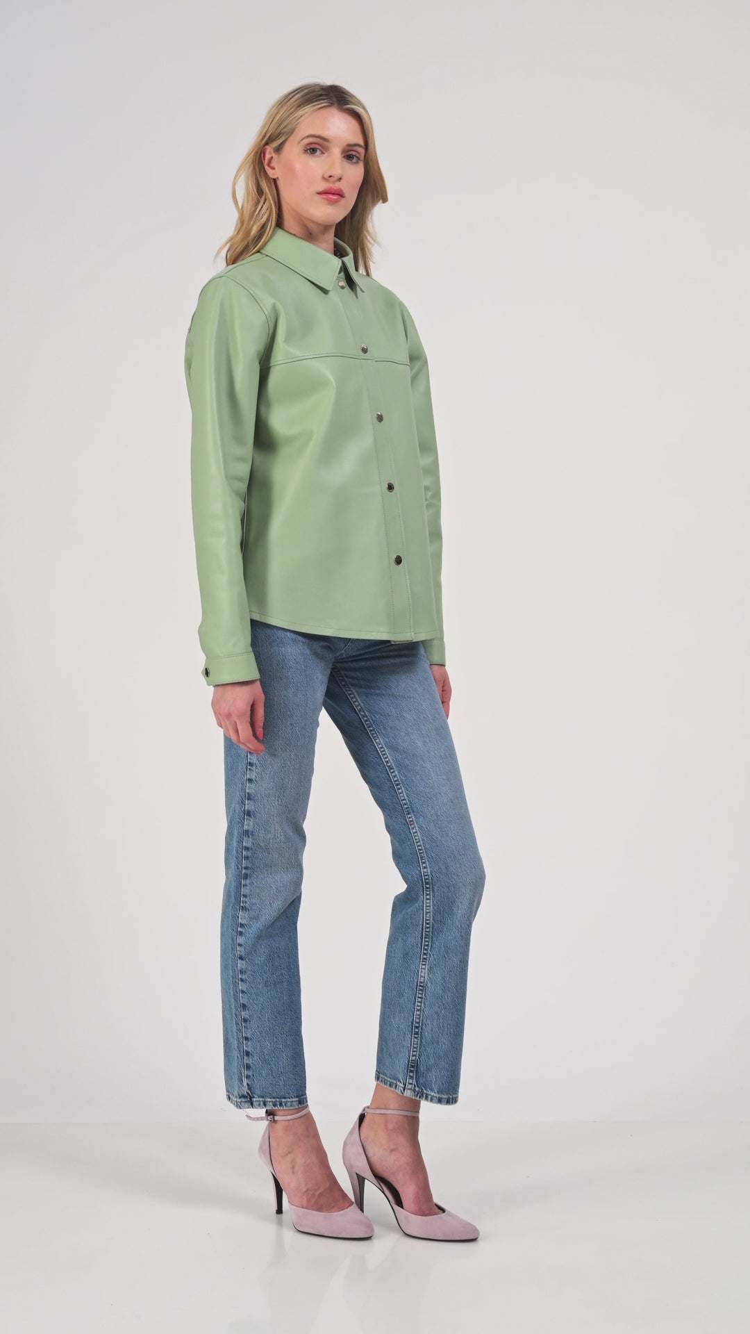 Frankie Leather Shirt Jacket