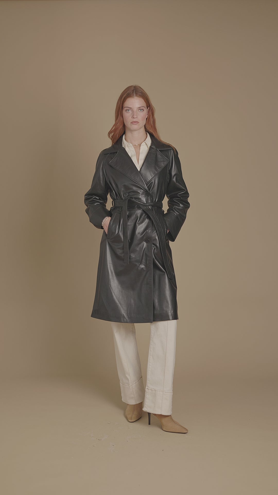 Sloane Leather Trench Coat