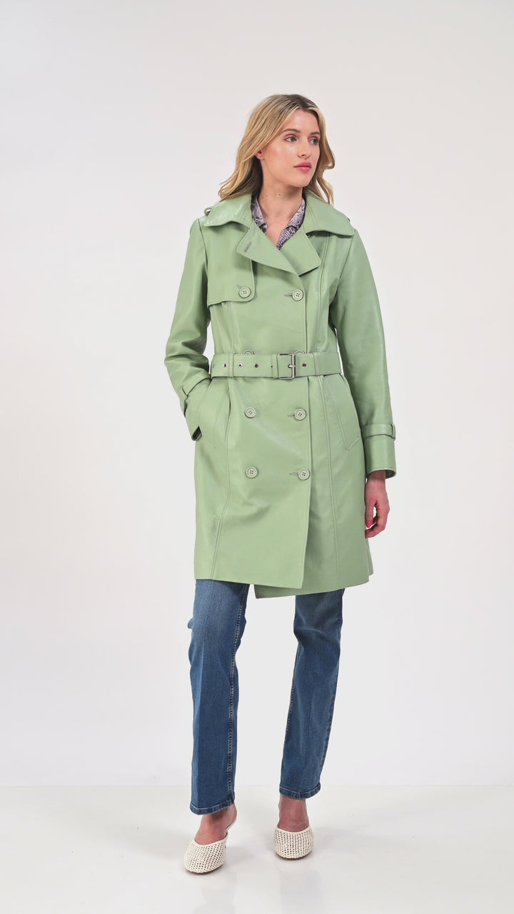 Soho Leather Trench Coat