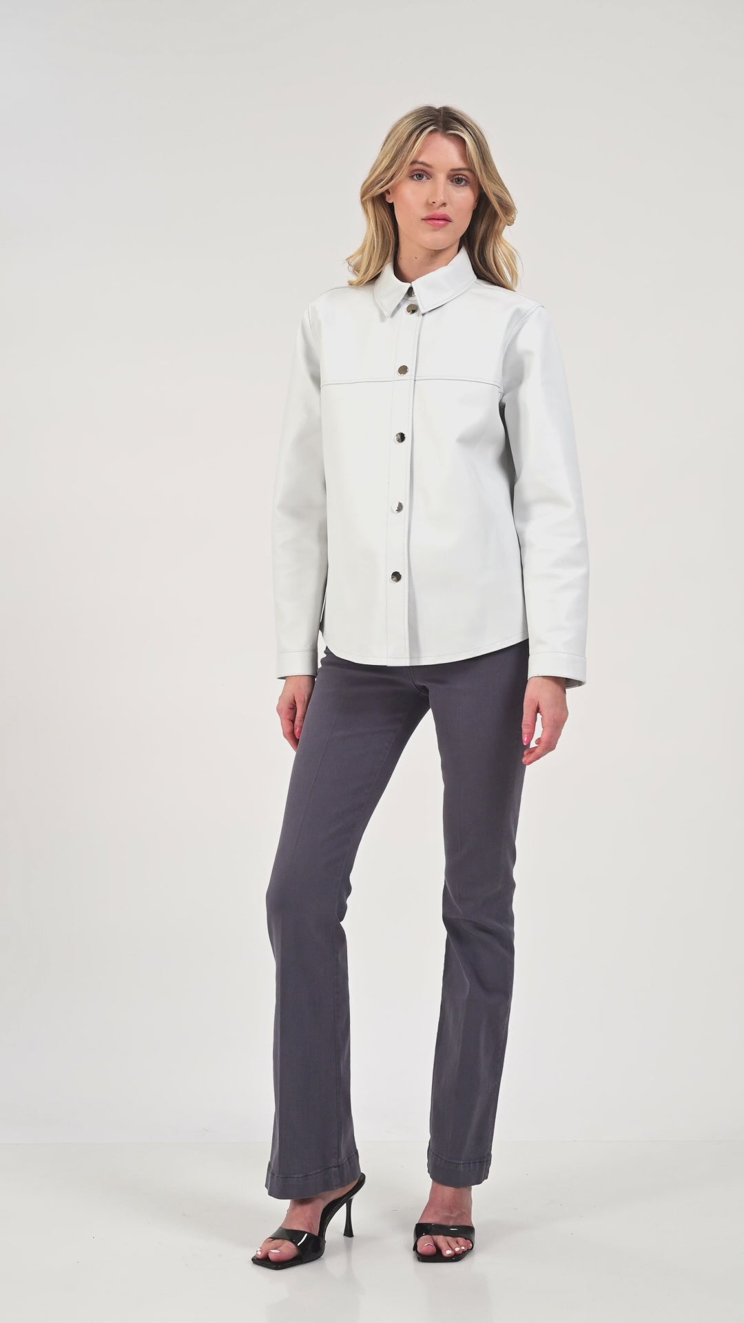 Frankie Leather Shirt Jacket