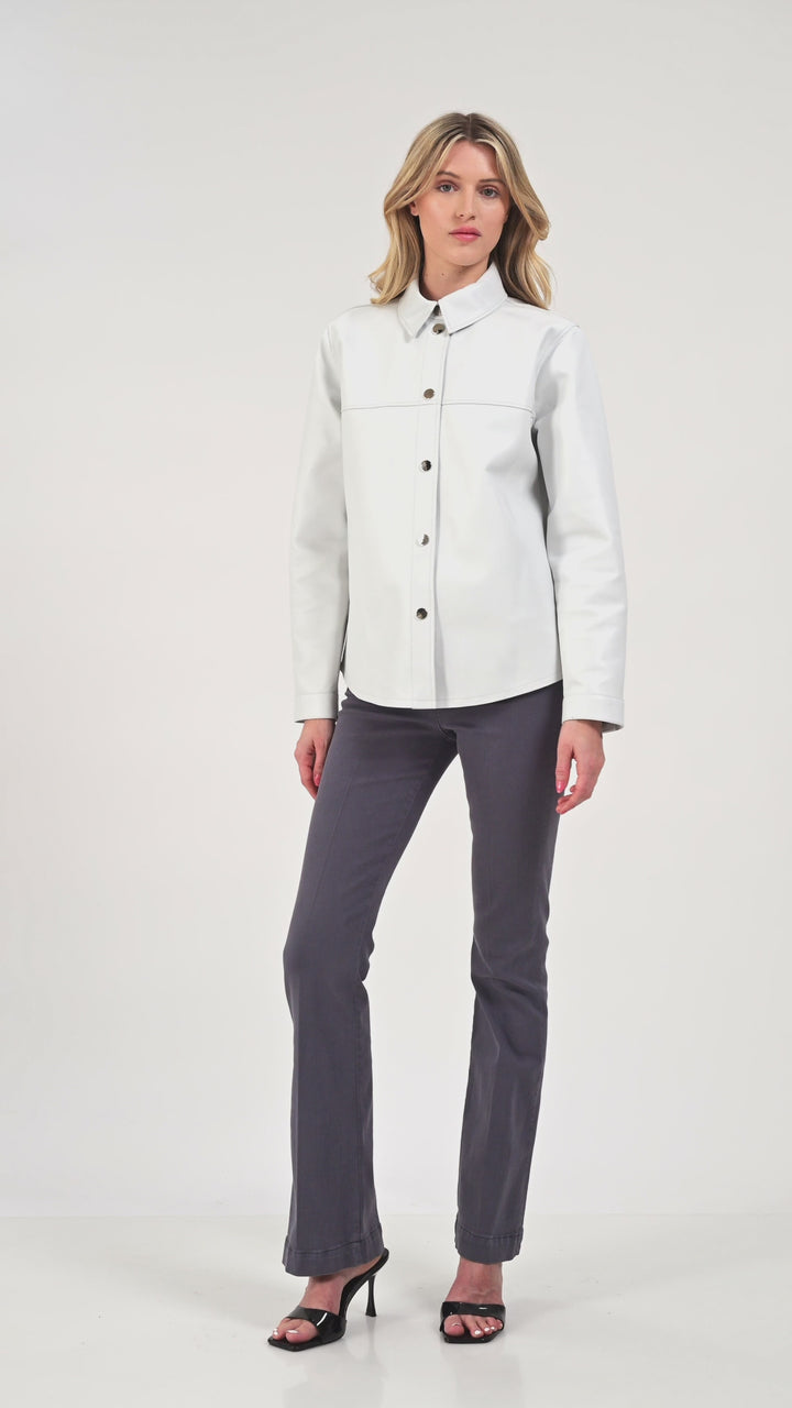 Frankie Leather Shirt Jacket