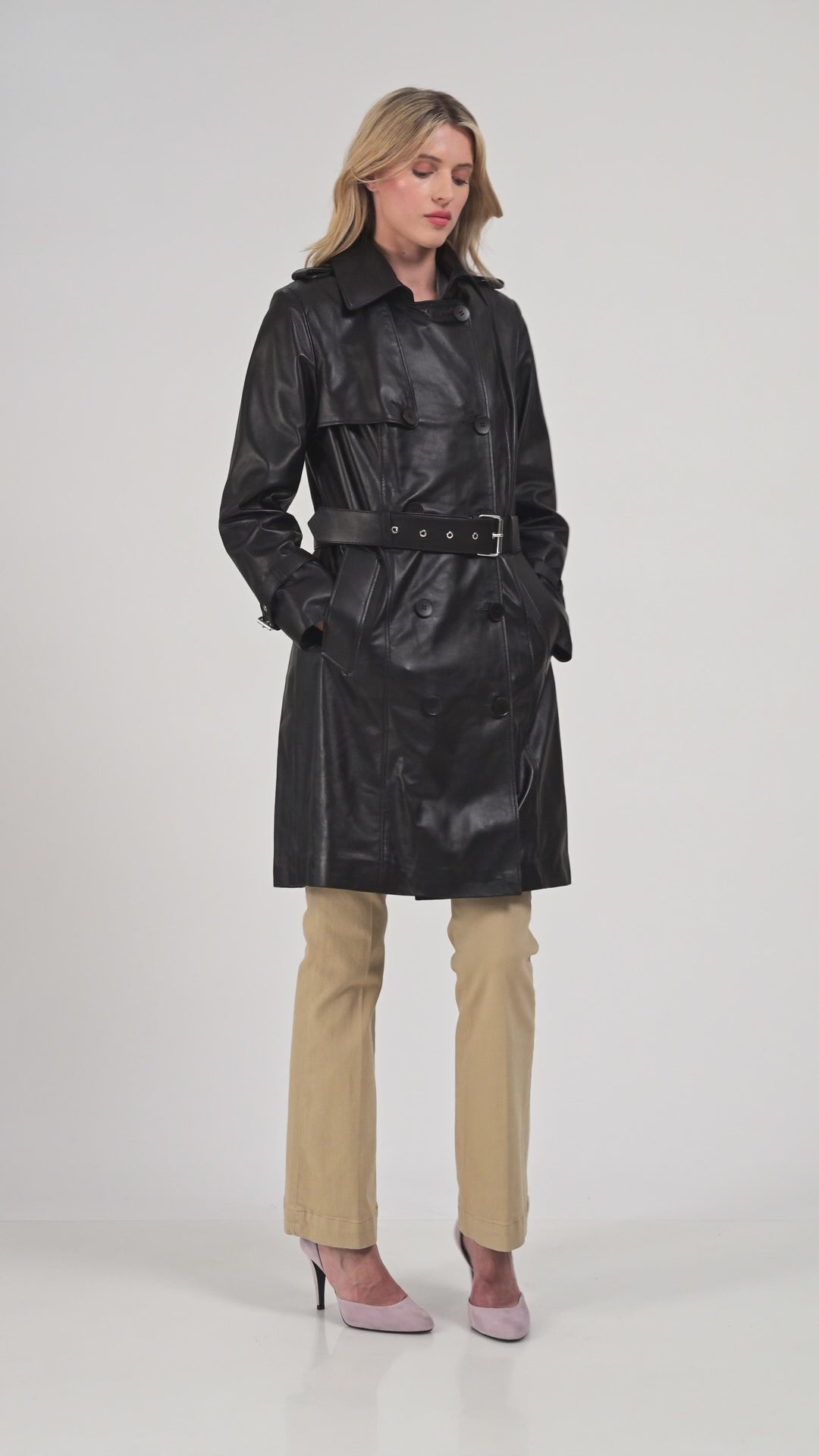 Soho Leather Trench Coat