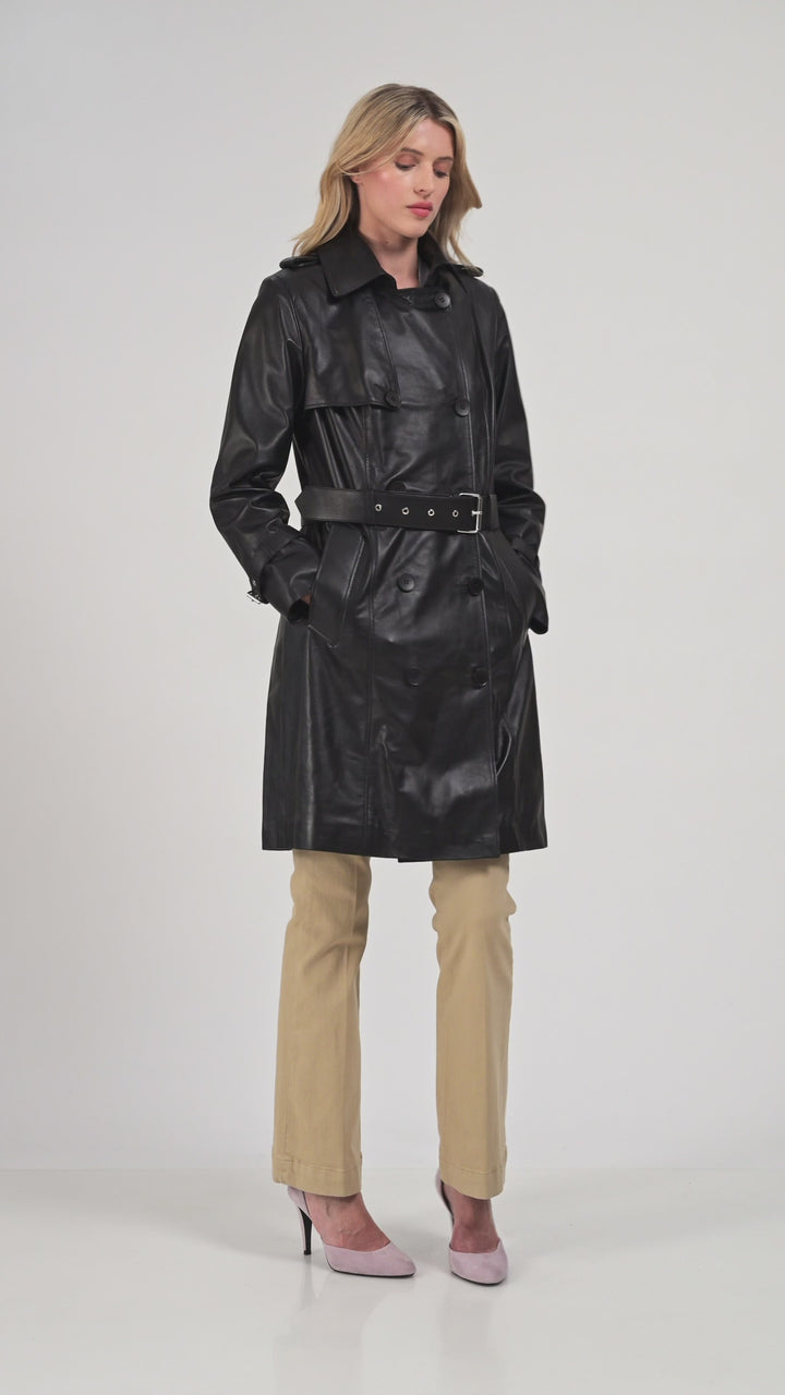 Soho Leather Trench Coat