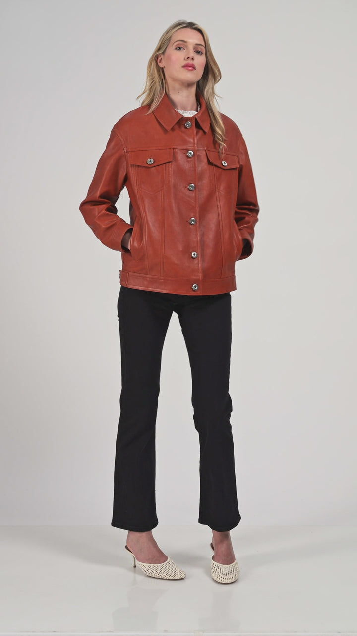 Bobbie Leather Shirt Jacket