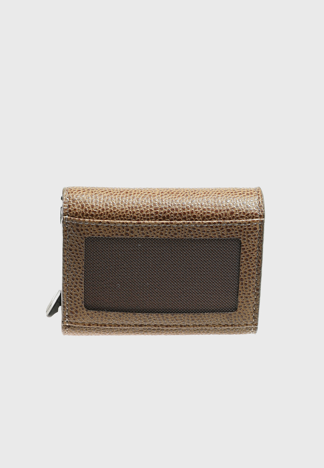 Genuine Leather Caviar Pattern Brown Snap Closure Wallet \u0026 Card Holder