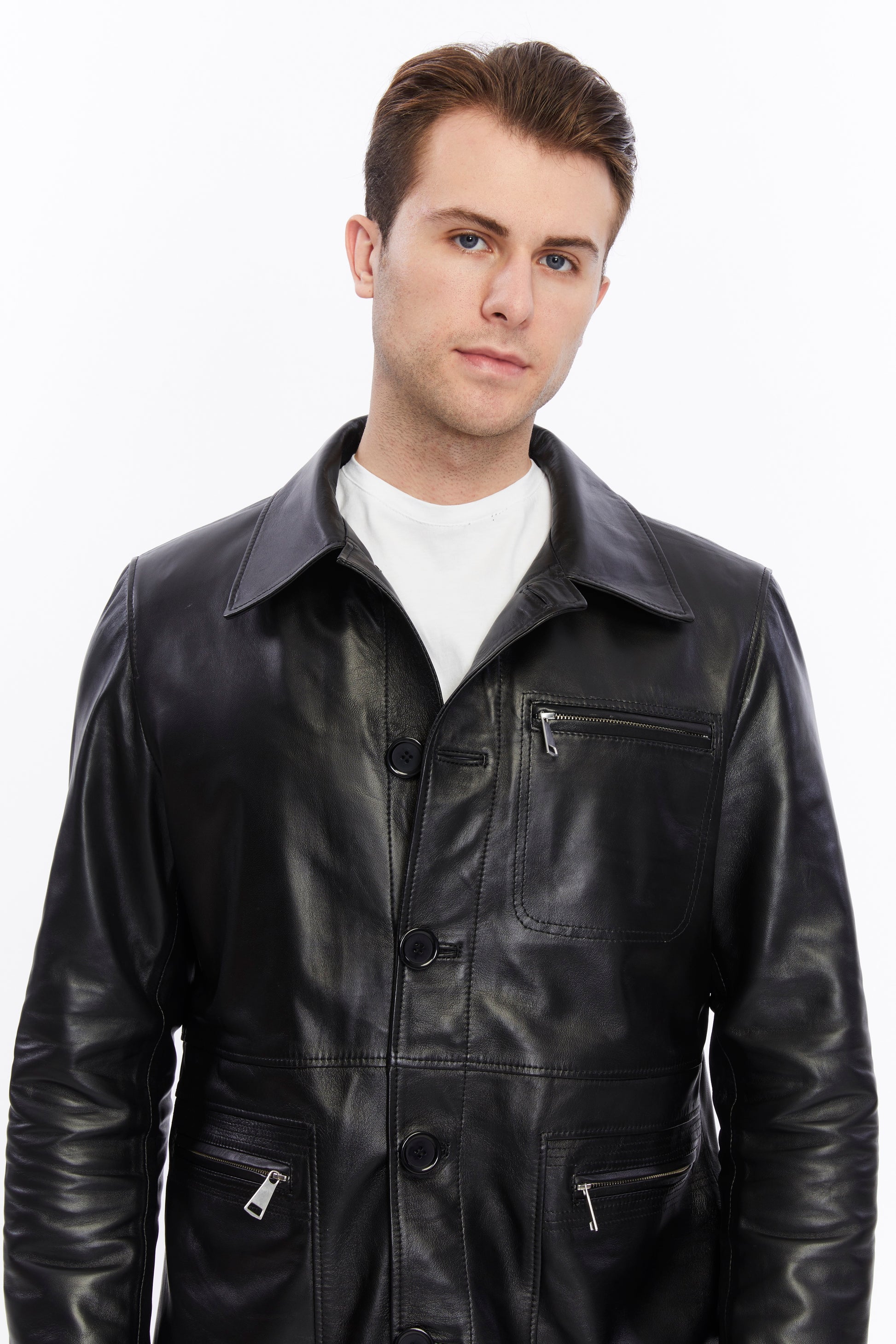 Mens Leather Jacket, Black