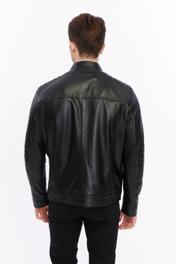 Image of Mens Leather Jacket, Black