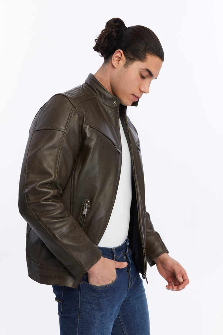 Men's Leather Jacket, Brown