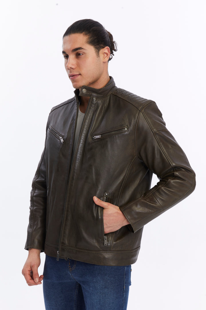 Men's Leather Jacket, Brown