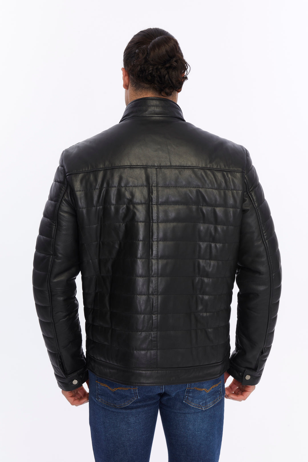 Sterling Men's Leather Puffer Jacket