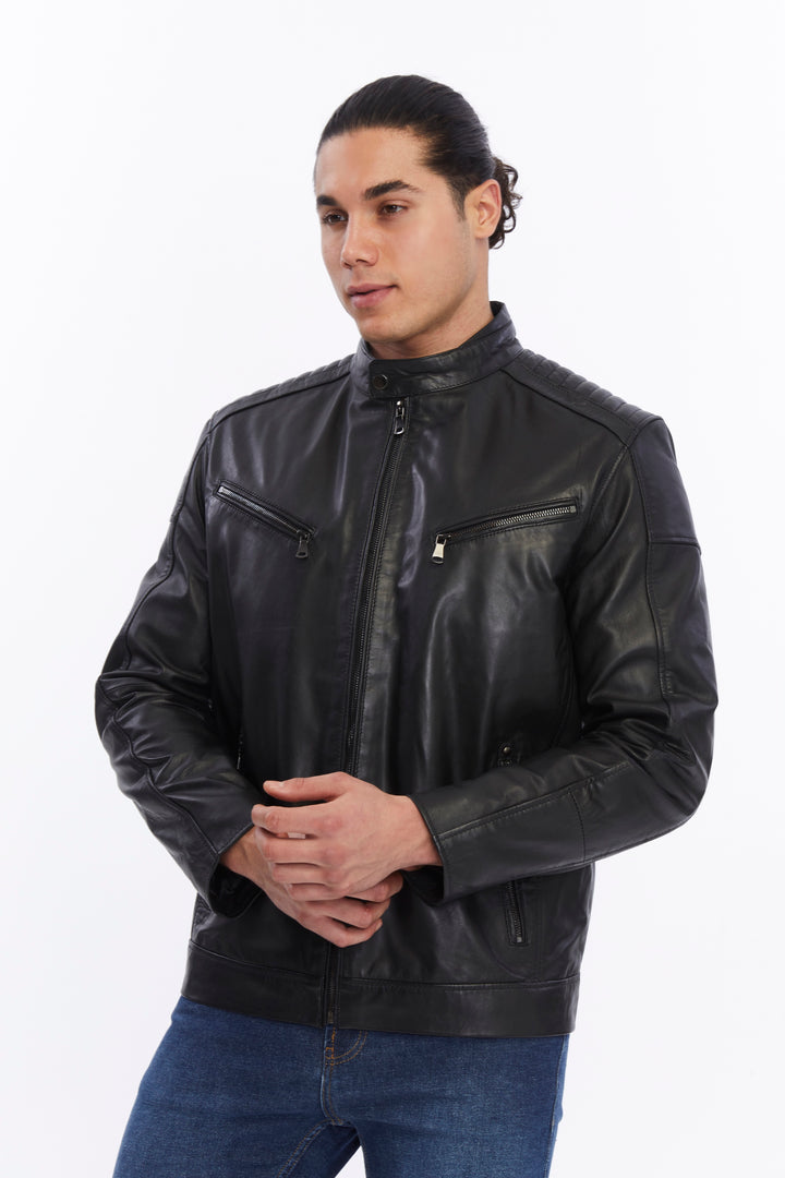Men's Leather Jacket, Black