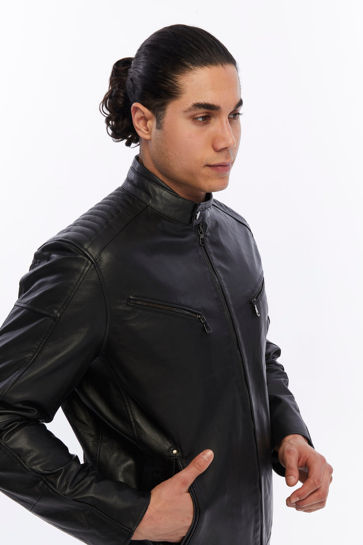 Men's Leather Jacket, Black