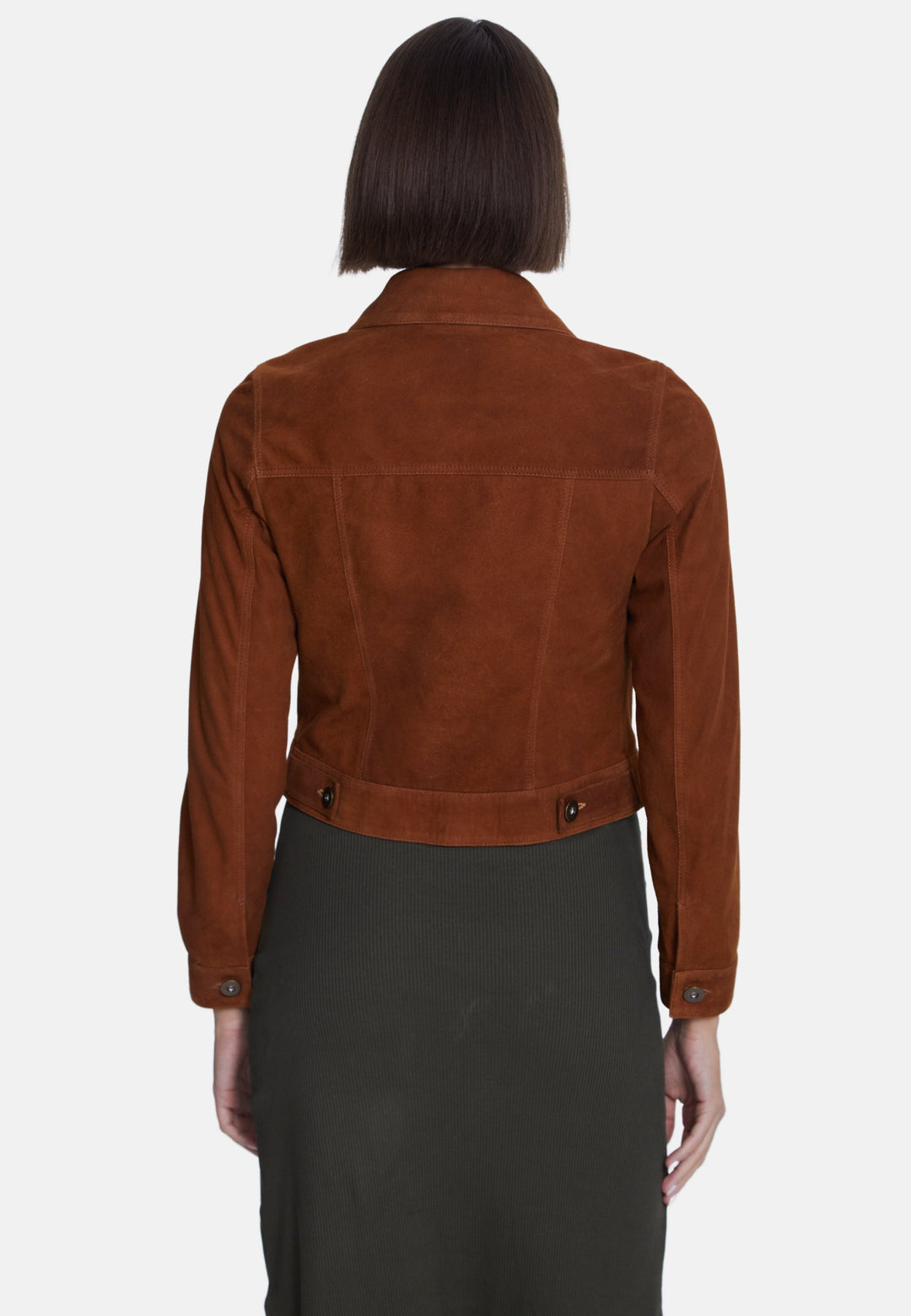 Brown suede jacket - back view