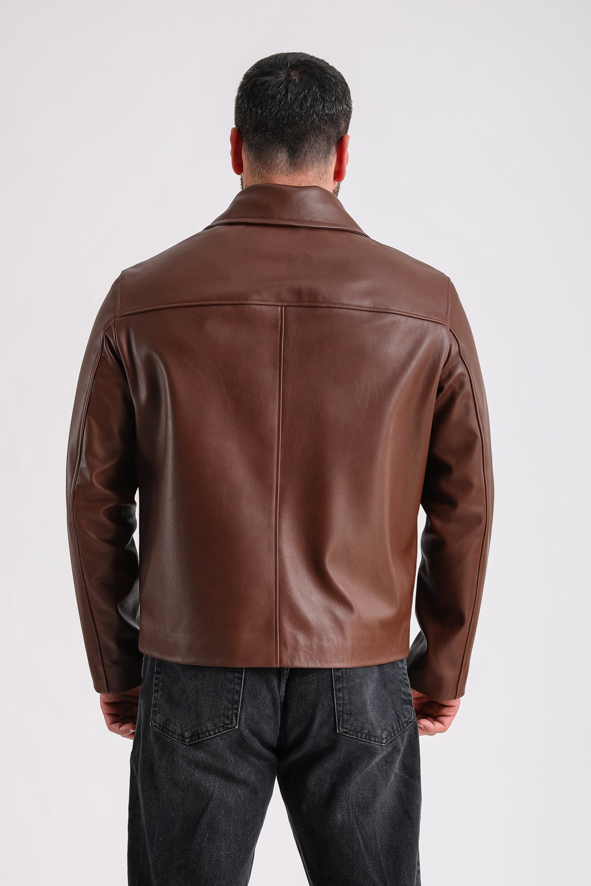 Premium Brown Men's Leather Jacket - Crafted from 100% British Leather