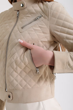 Image of Women's Suede Jacket, Beige