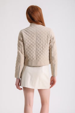 Image of Women's Suede Jacket, Beige