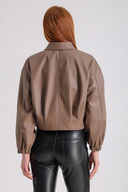 Image of Women's Leather Jacket, Brown