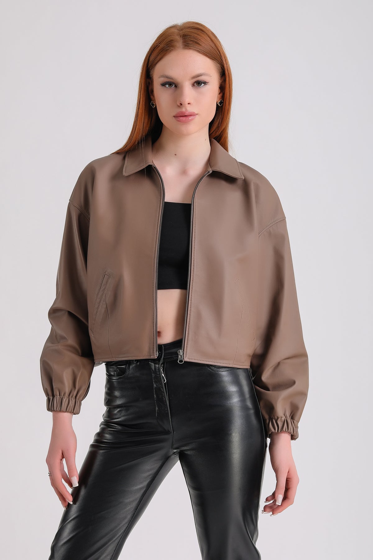 Women's Leather Jacket, Brown