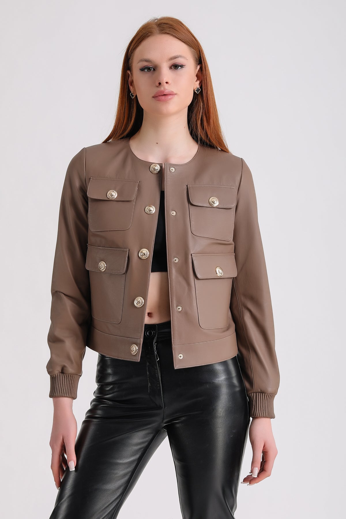 Women's Leather Jacket, Brown