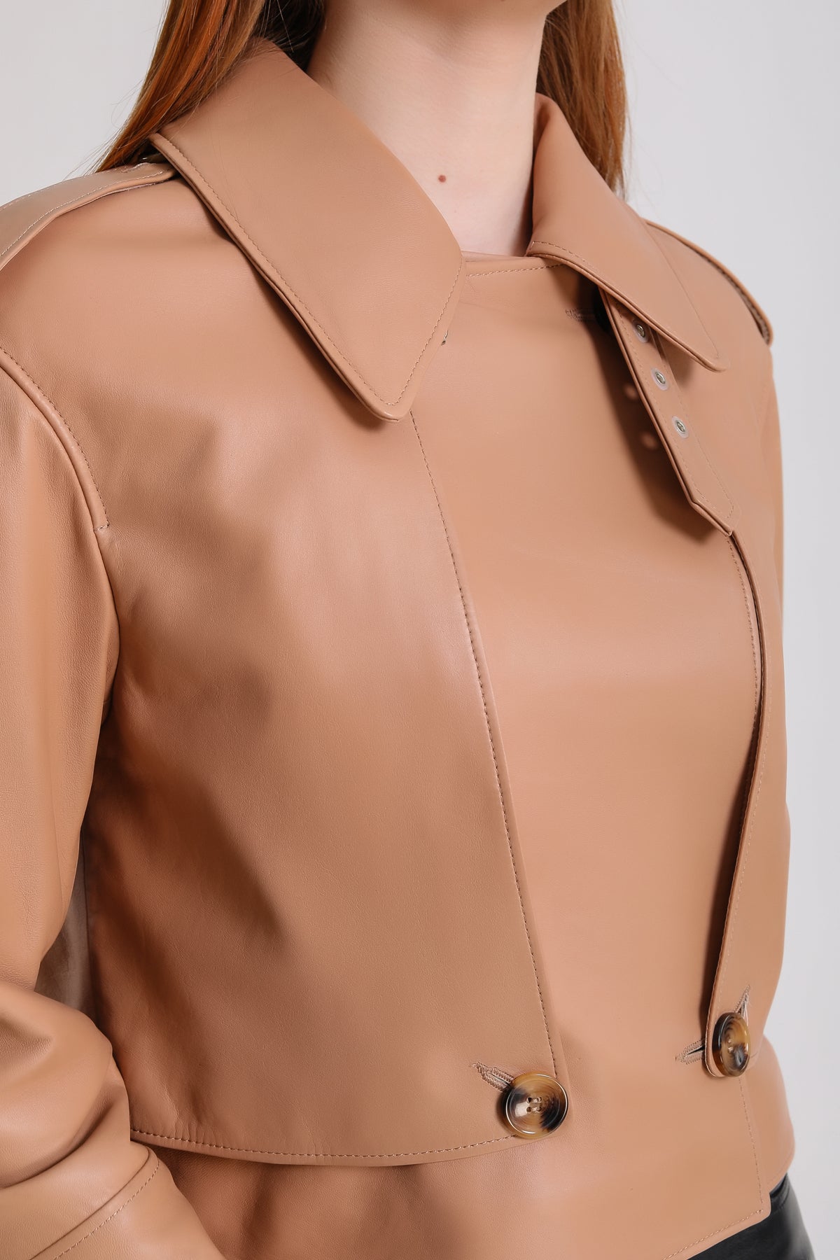 Women's Leather Jacket , Tan