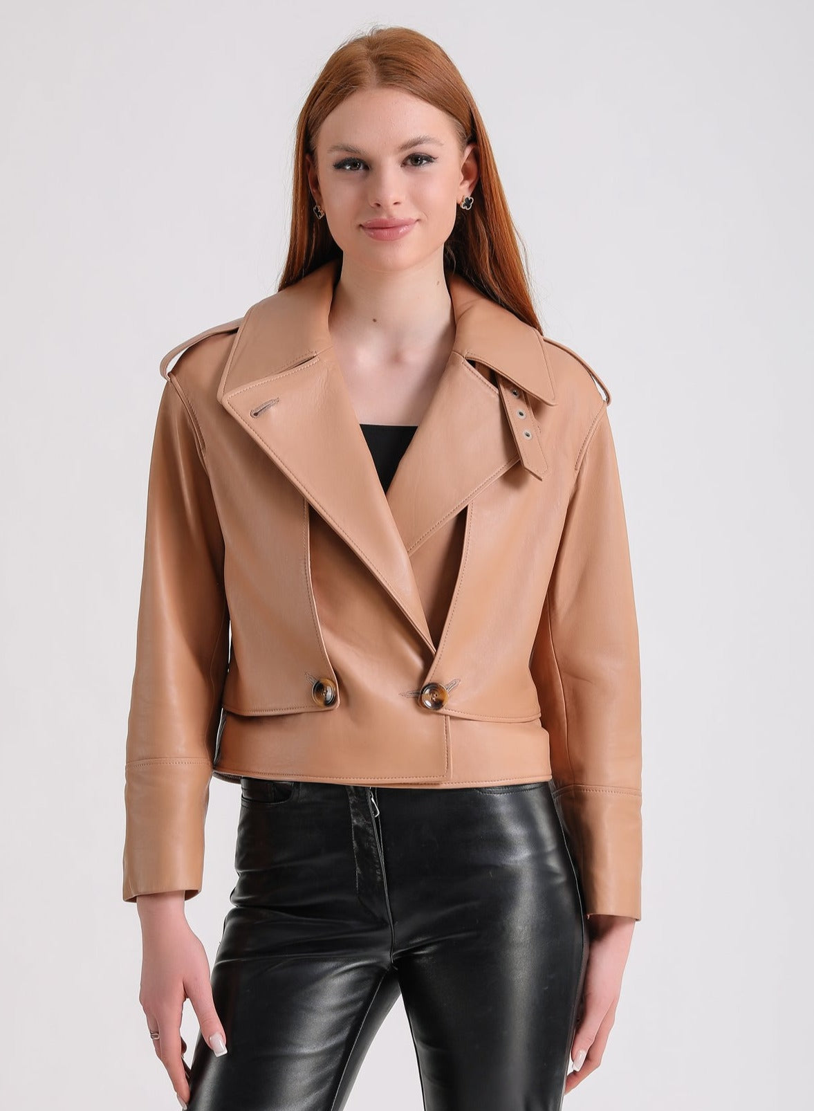 Women's Leather Jacket , Tan