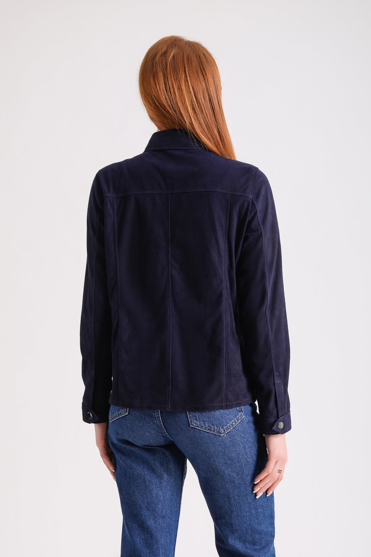 Women's Suede Shirt, Navy