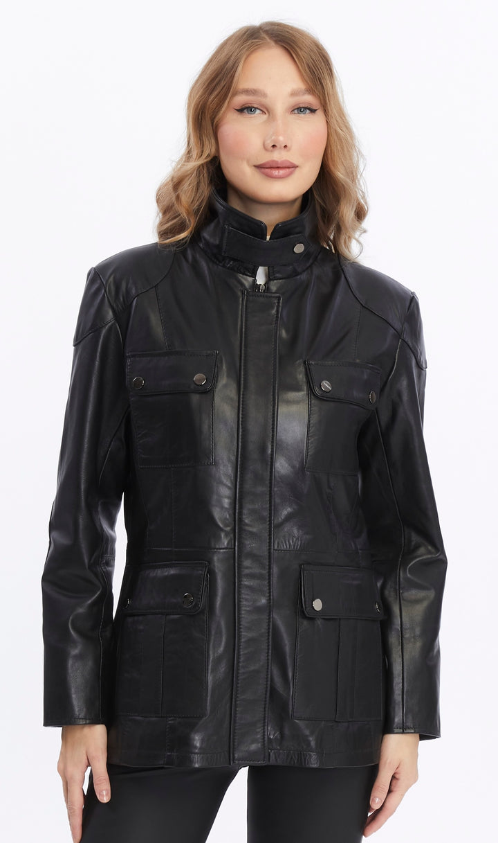 Women's Leather Jacket, Black