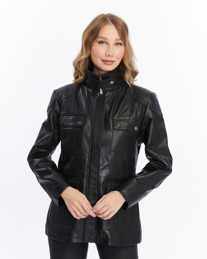Women's Leather Jacket, Black