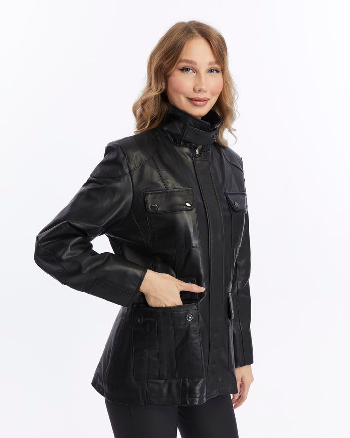 Women's Leather Jacket, Black