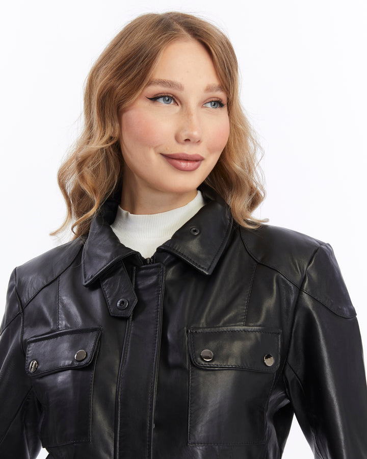 Women's Leather Jacket, Black