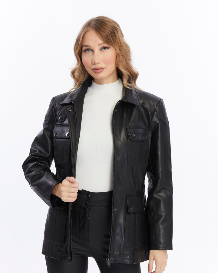 Women's Leather Jacket, Black