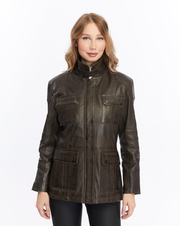 Women's Leather Jacket, Brown