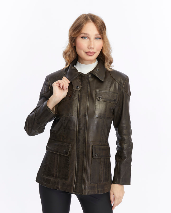 Women's Leather Jacket, Brown