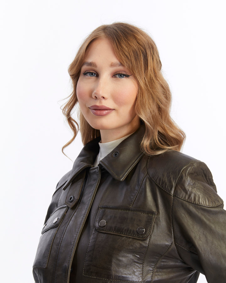 Women's Leather Jacket, Brown