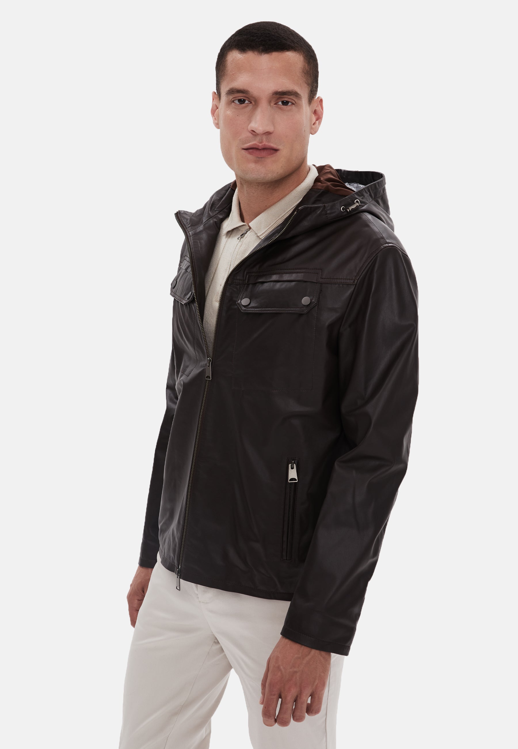 Men's Leather Jacket, Nappa Brown