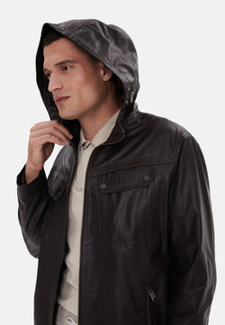 Image of Men's Leather Jacket, Nappa Brown