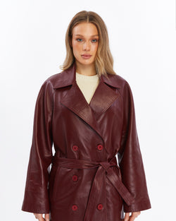 Image of Annabelle Leather Trench Coat