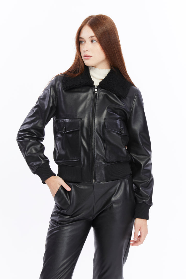 Florence Leather Bomber Jacket